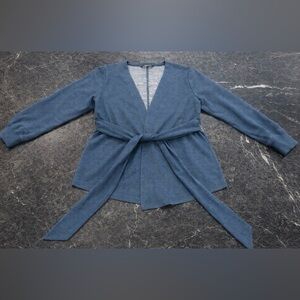 Late Y2K North Face Blue Wrap Cardigan Women’s Large Tie Waist